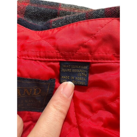 VTG Grandpa Core Farmer Grunge WOODLAND 90% Wool Red Plaid Flannel Sz XL - Picture 12 of 13